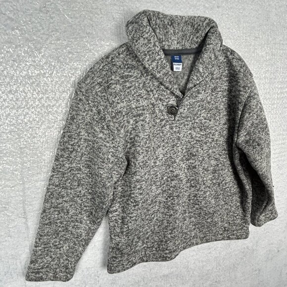 Old Navy Sweater Boys XS (5) Grey Shawl Collar Long Sleeve Fleece - Picture 4 of 10